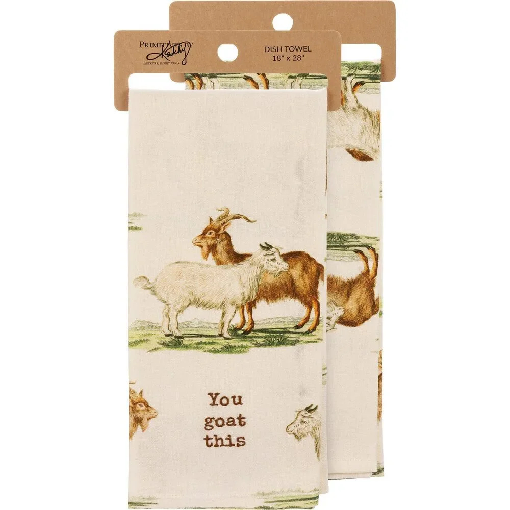 You Goat This Dish Cloth Towel | Cotten Linen Novelty Tea Towel | Cute Kitchen